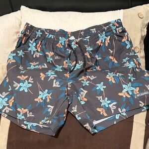 Men’s Columbia Gray Floral Swim Shorts